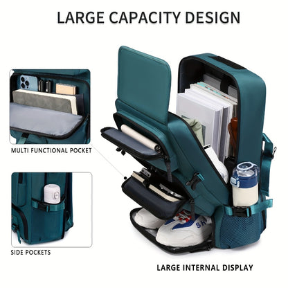 [3-in-1 Convertible Backpack] 3-in-1 Convertible Backpack for Men & Women - Durable, Spacious Business Laptop Bag & Travel Backpack with Shoe Compartment | Ideal for Work, School, Commute, Air Travel | Available in Black & Green - Great Gift for Professio