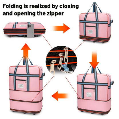 Oversized Expandable Rolling Duffle Bag - Collapsible Checked Luggage for Air Travel And Relocation