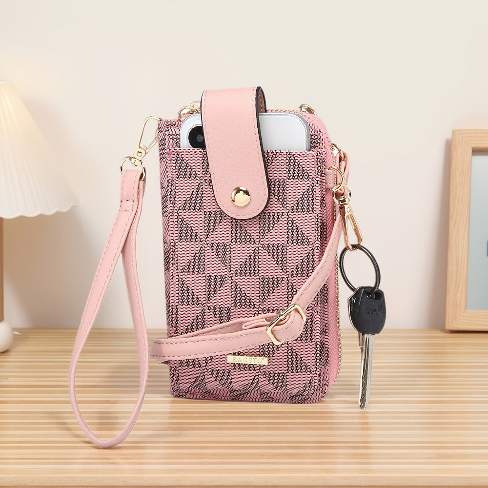 Tepilte Women's  Mobile Wallet, Crossbody Purse with Wallet Card Slot, Zipper Closure, Adjustable Shoulder Strap And Wrist Strap for Cell Phone, Credit Card, Keys,  Fashion Crossbody Backpack, Perfect for Daily Commute, Valentine's Day Gift
