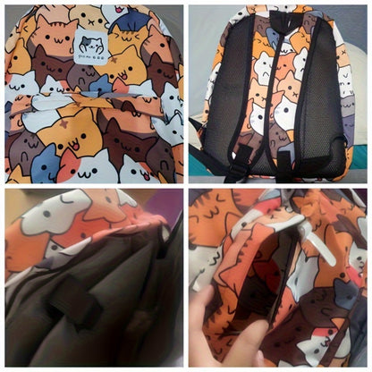 Ideal Present - Educational Backpack - 1pc Adorable Feline Design Rucksack, Trendy Backpack - Computer Bag - Academic Backpacks - Spacious, Honeycomb Air Cushion for Weight Relief, Suitable for Various Situations Like Outings, Shopping, School, Etc