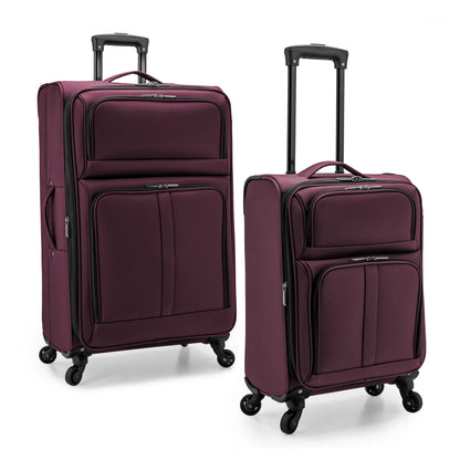 U.S. Traveler Anzio Softside Expandable Luggage w/ Spinner Wheels |Soft Shell, Lightweight, Expandable & 360° Spinner Wheels | 22"/26"/30"/2 PC Set/3 PC Set| Airline Approved Carry-on, Upright Checked Suitcases, Teal, Navy, Burgundy & Dark Grey - Ideal fo