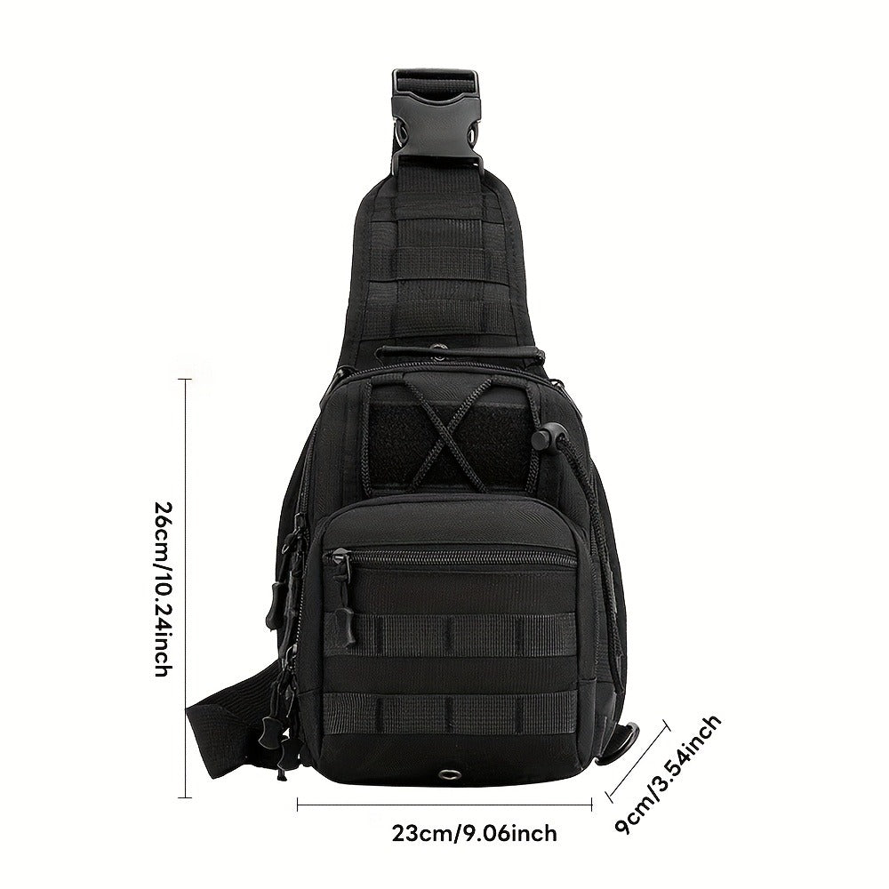 Tactical Chest Bag for Men Women - Digital Camo Design - Multiple Compartments & Molle System - Perfect for Outdoor, Hiking, Cycling, Enthusiasts - Small Items Carrier with US Flag Patch, Outdoor Gear, Hiking Accessories, Rugged Look, Sturdy Zipper, Highq