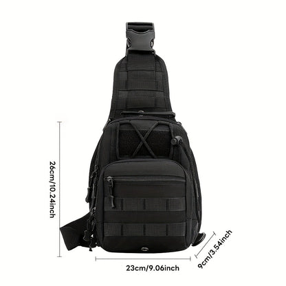 Tactical Chest Bag for Men Women - Digital Camo Design - Multiple Compartments & Molle System - Perfect for Outdoor, Hiking, Cycling, Enthusiasts - Small Items Carrier with US Flag Patch, Outdoor Gear, Hiking Accessories, Rugged Look, Sturdy Zipper, Highq