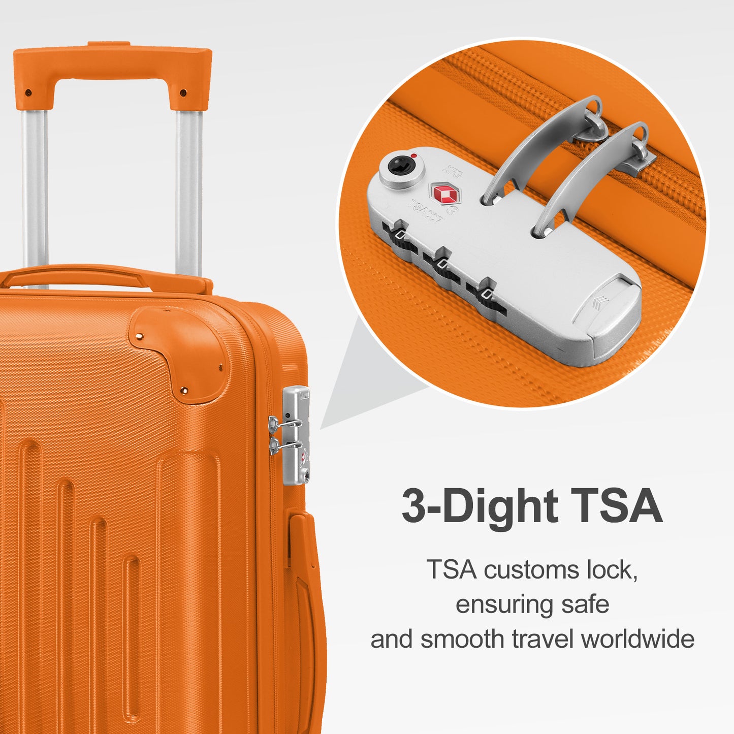 3 piece Luggage Set Wear-Resistance Hardshell Ligthwegt Spinner Wheels Suitcase Set with Tsa Lock, 3in1 Carry on luggage (20" 24" 28") for men and women