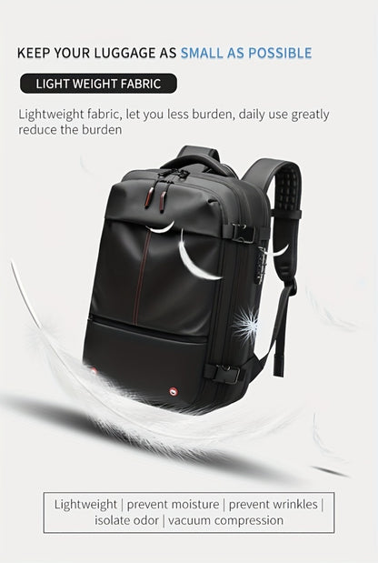 Somago Vacpack Backpack, 15.85gal Expandable Backpack with Vacuum Compression, TSA Lock Laptop Backpack Fit for 16 Inch PC with Air Pump, Anti Theft Travel Vacuum Backpack Space Saver Backpack