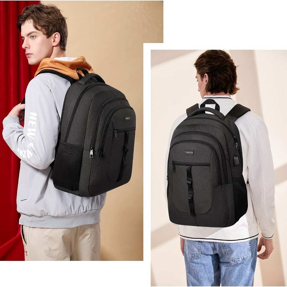 Unisex Backpack - School Backpack Bookbag for Teen Boys & Girls Laptop Backpack with USB Charging Port - For College, Work & Business