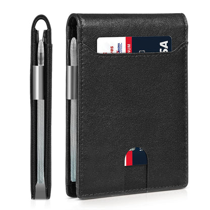 Men's Ultra-Slim Wallet - Genuine Leather Wallet - Anti-Theft Money Bag Bi-fold Wallet - Ultra-Slim Credit Card Holder A perfect gift for birthdays, anniversaries, Father's Day, Christmas, or any other occasion. 4.4 x 3.2 x 0.47 inches (Note that X1-10 ar