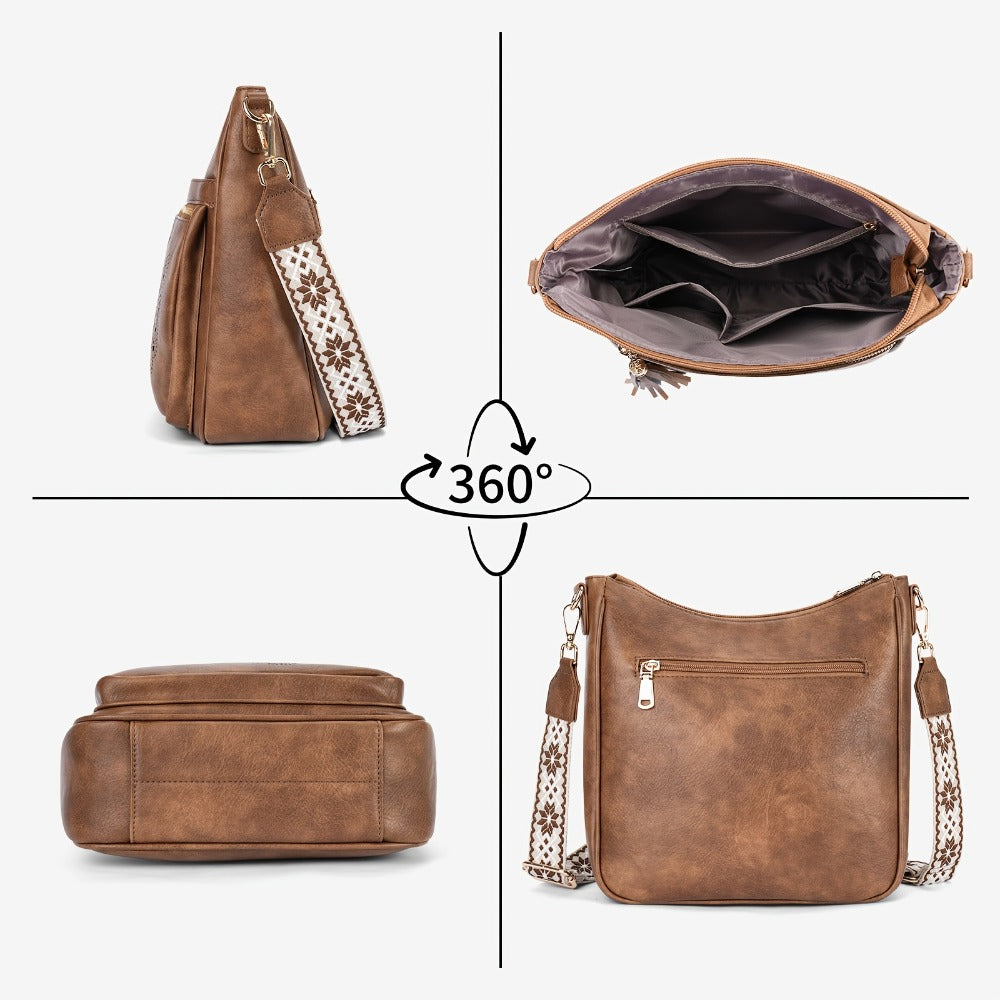 Crossbody Bag for Women – for Travel & Everyday Use, Vintage Pattern Adjustable Strap | Bag Vero – detail view 7