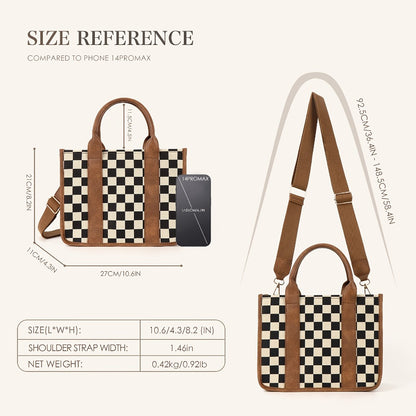 GAINSNS Mini Tote Bag for Women Shoulder Bags Crossbody Bag Handbag Satchel Bag Teacher Handbag - School Work Office Travel Beach