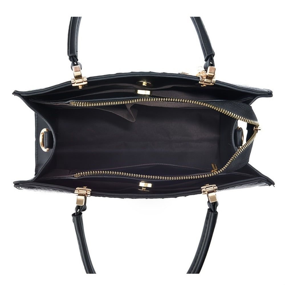 Crossbody Bag for Women – Convertible, Croc Print Heart Charm Top | Bag Vero – detail view 6