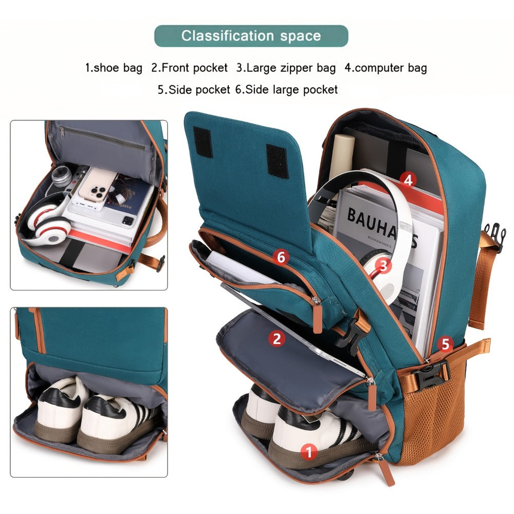 Laptop Backpack – 9-Pocket, 45L, Trolley Sleeve, for Travel | Bag Vero – detail view 9