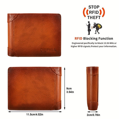 Men's Wallet – RFID Blocking, Full Grain Leather Trifold Rfid | Bag Vero – detail view 5