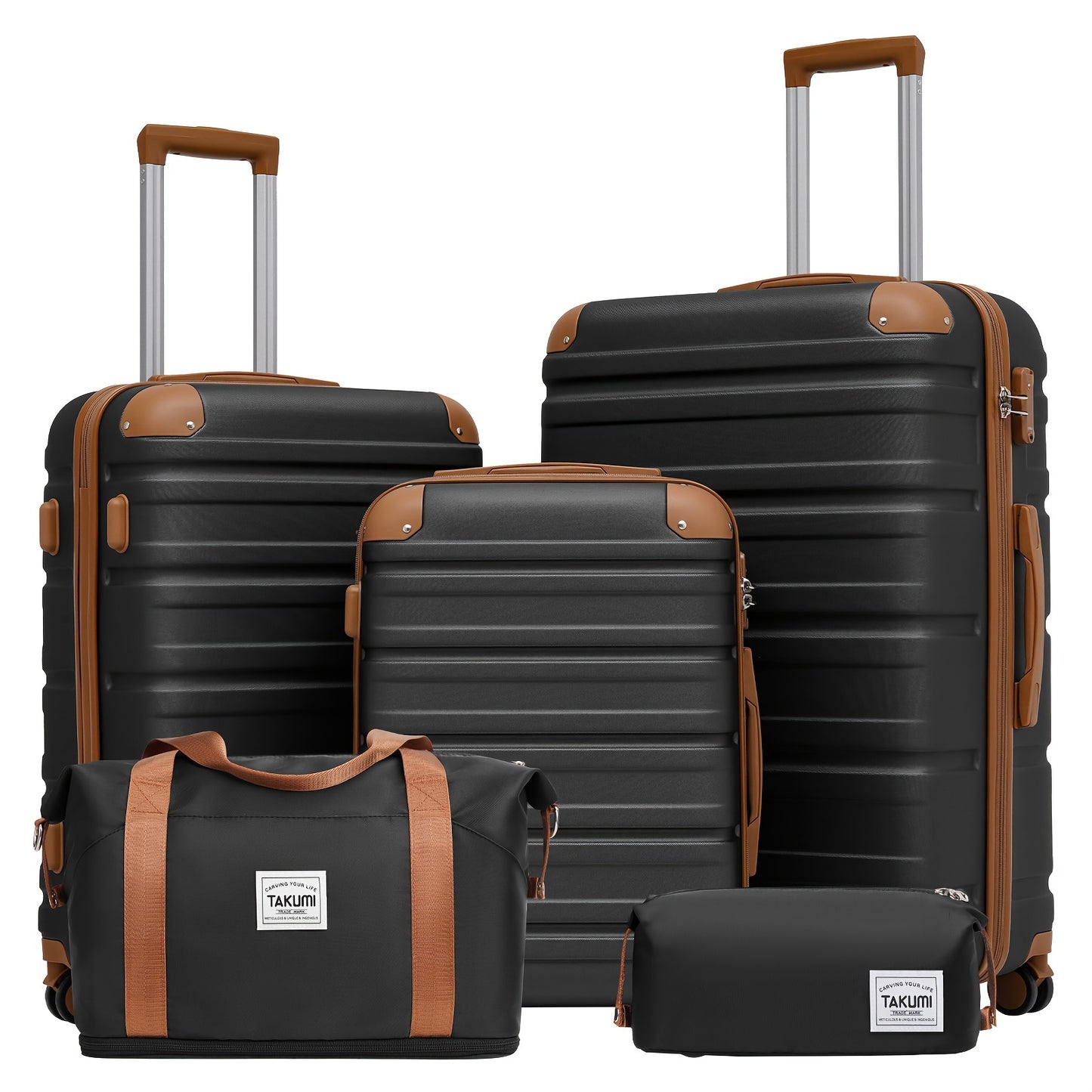 TAKUMI Luggage Set With Duffel Bag - ABS Hardshell Suitcase Set With Double Spinner Wheels, TSA Lock, Lightweight Carry On Suitcase - For Business & Leisure Travel - Ideal Gift for Frequent Travelers