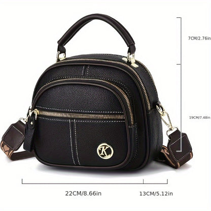 Women's Handbag with Adjustable Crossbody/Shoulder Strap, Multi- - Suitable for Casual &, Zipper Closure, - Stylish Small Bag