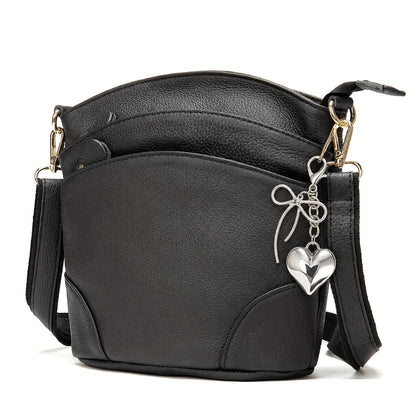 Premium Genuine Leather Crossbody Bag - Luxurious, Versatile, And Spacious with Ample Storage - Handbag Purse Cross Body Organizer Smart Phone Pockets