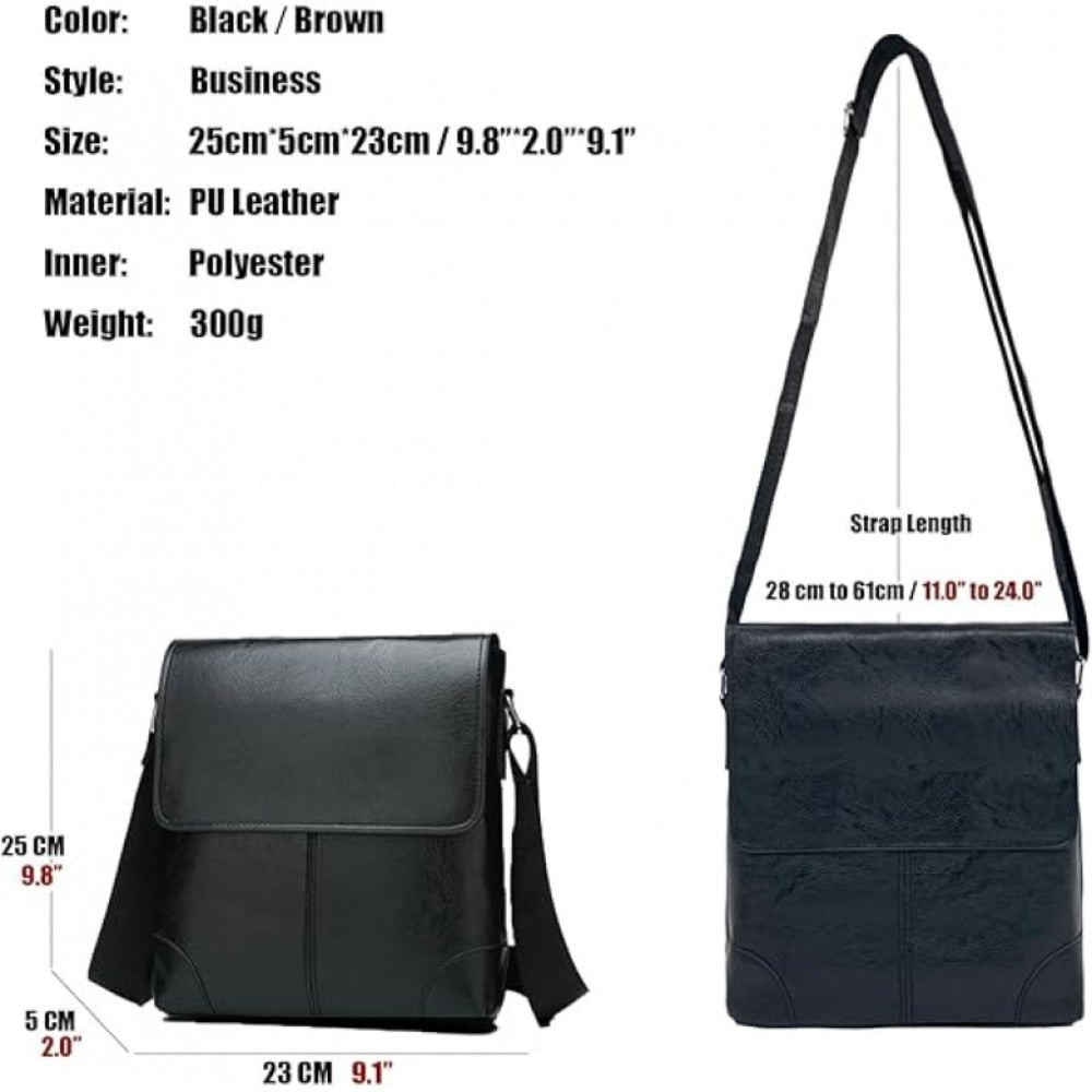 PU Textured Business Men's Shoulder Bag, Crossbody Men's Backpack, Scratch Resistant, Wear-resistant and High Quality, Briefcase Suitable for Office, Daily Travel, Local Fast Delivery
