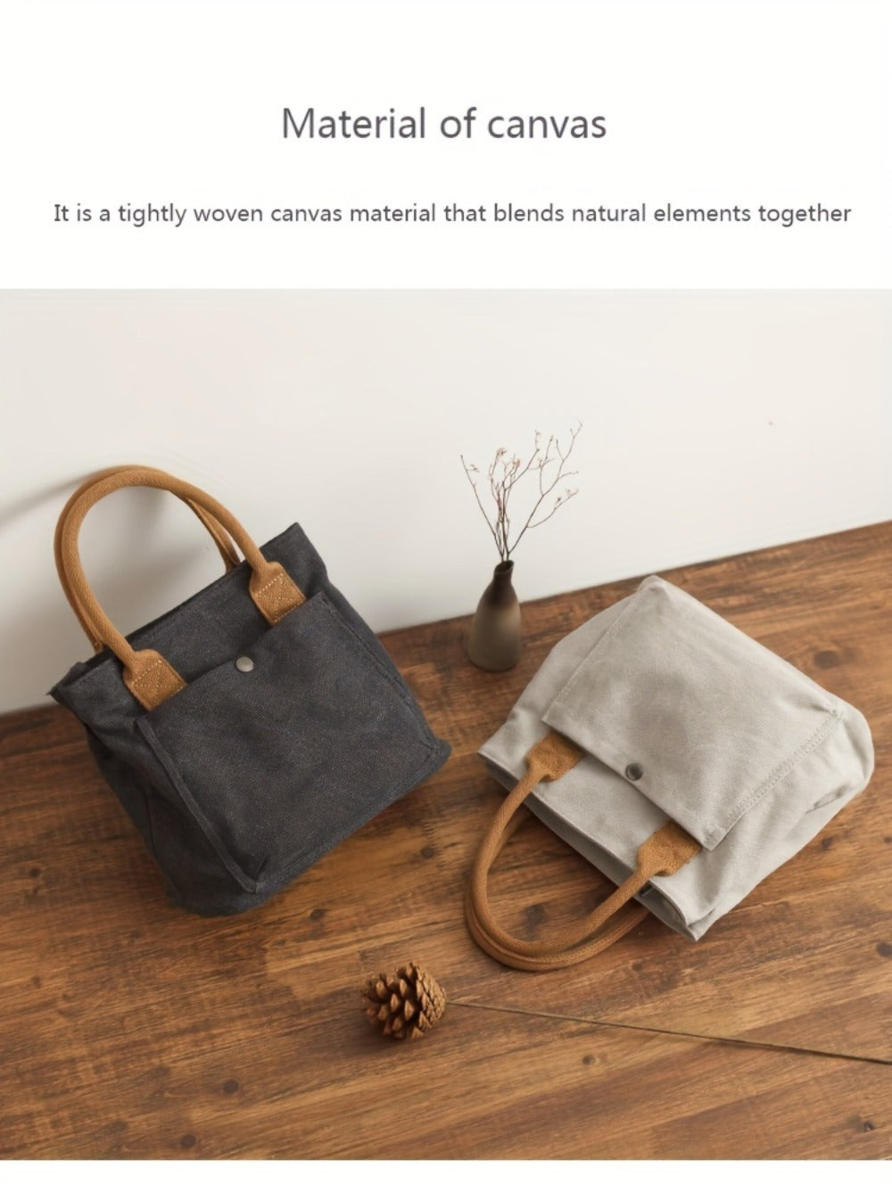 Thickened Handbag; Simple And Leisure Hand-held Bag; Vintage Literary Style Fabric Bag; Bag for Commuting.