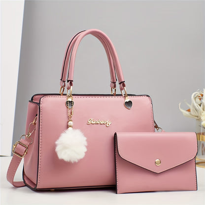 Small Purses And Handbags for Women Fashion Tote Bag Shoulder Bag Top Handle Satchel Purse Set 2pcs