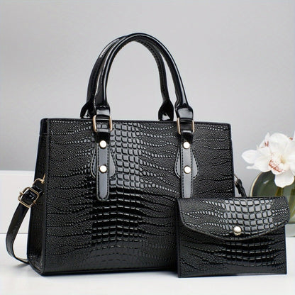 [Elegant Shoulder Bag] 2pcs Set PU Elegant Women's Shoulder Bag, Large Capacity Women's Crossbody Bag, Handbag