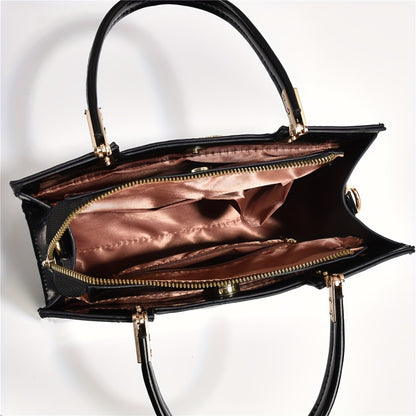 Crossbody Bag for Women – Multi-Pocket, Crocodile Pattern Satchel Color Contrast | Bag Vero – detail view 6