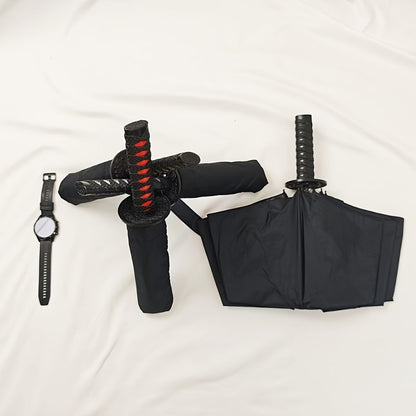 Samurai Sword Umbrella with Samurai Sword Handle, 20% Off Windproof Travel Umbrella, Lightweight And Portable Foldable Rain And Sun Umbrella for Outdoor Use