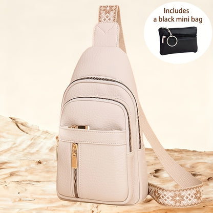 Women's High Quality Synthetic Leather Crossbody Bag with RFID Blocking - Adjustable Chain Strap & Multipocket Organizer Suitable for Travel,, Daily Use - Lightweight Slung Bag with Zipper Closure & (RFID Blocking)
