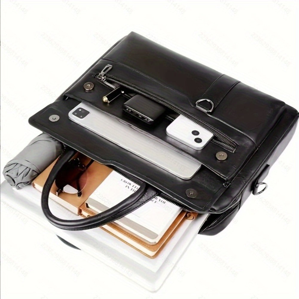 PU Business Briefcase - a Lightweight Crossbody Bag with Ample Storage, Ideal for Daily Commutes