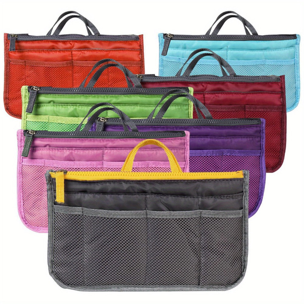 2 Packs Multifunctional Women Lady Travel Insert Handbag Organiser Makeup Bags Toiletry Purse Liner w/Hand Strap Cosmetic Bag -  For Women -  Perfect for Travel & Everyday Use - Ideal Gift for Her