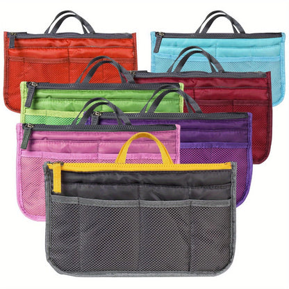 2 Packs Multifunctional Women Lady Travel Insert Handbag Organiser Makeup Bags Toiletry Purse Liner w/Hand Strap Cosmetic Bag -  For Women -  Perfect for Travel & Everyday Use - Ideal Gift for Her