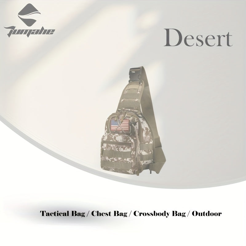 Tactical Chest Bag for Men Women - Digital Camo Design - Multiple Compartments & Molle System - Perfect for Outdoor, Hiking, Cycling, Enthusiasts - Small Items Carrier with US Flag Patch, Outdoor Gear, Hiking Accessories, Rugged Look, Sturdy Zipper, Highq