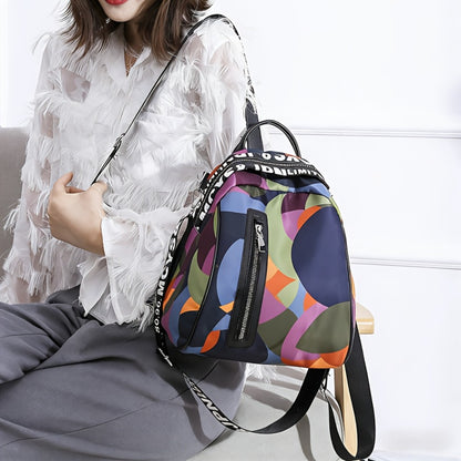 CuteCity Lady New Spring And Summer Multi Color Fashion Casual Women's Bag Oxford Cloth Color Shell Handbag Women's Bag Handbag Crossbody Bag Shoulder Bag Backpack Multifunctional Design Backpack. Gift A Small Bear Pendant.