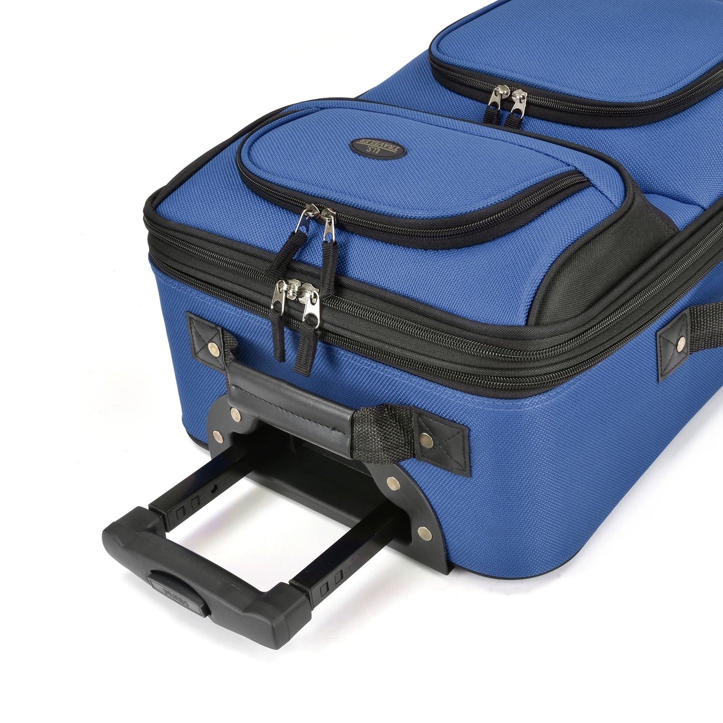U.S Traveler Rio 2-Pcs Polyester Carry-onSuitcase w/ Tote | Soft Shell Lightweight, Softside Expandable & 360° Dual Spinner Wheels | Airline Approved 21" + 10" | Matching Color, Black, Blue, Green, Teal, Purple, Red, Yellow, Pink, Camo, Gray - Travel Lugg