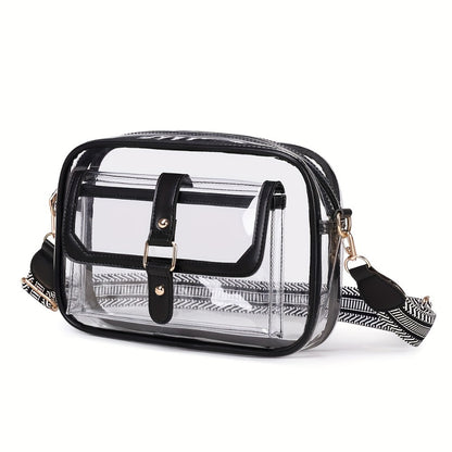 Crossbody Handbag for Women, PVC Lightweight Shoulder Bag, Stylish Casual Multi-Pocket Design