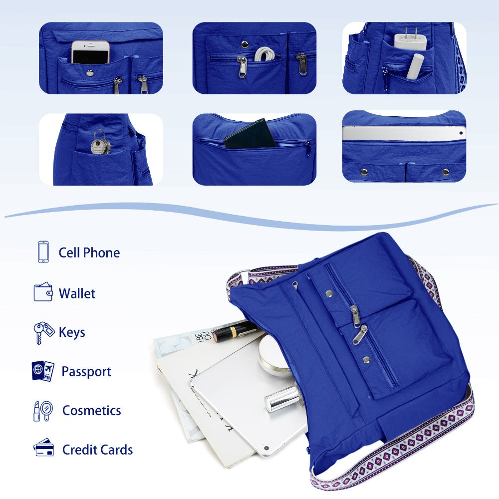 Nylon Crossbody Bag Set (2PCS) for Women and Men– Lightweight Waterproof Multi-Pocket Shoulder Bags, Lightweight Travel Purses, Casual Messenger Handbags for Daily Use, Work, Shopping, Outdoor