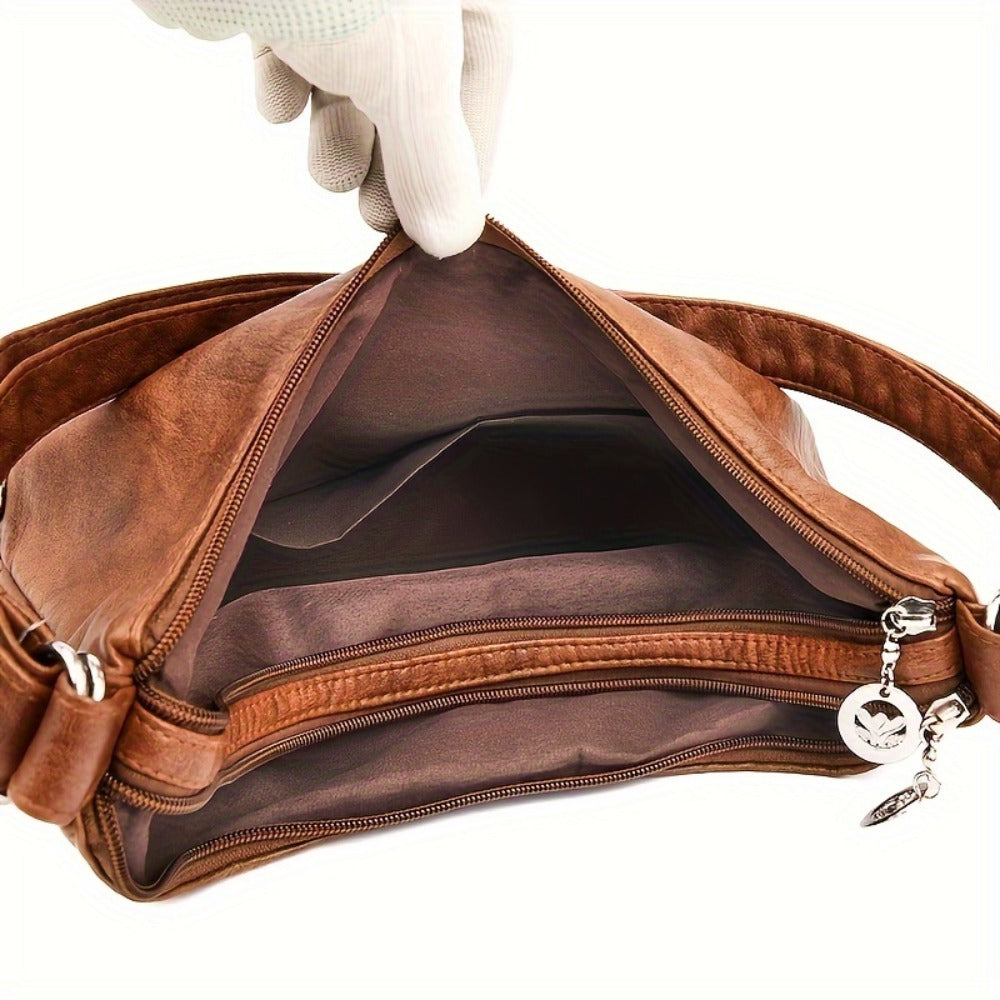 [Stylish Versatile Handbag] Vintage New PU Soft Shoulder Purse, Spacious Stylish Handbag, Everyday Versatile Crossbody Bag