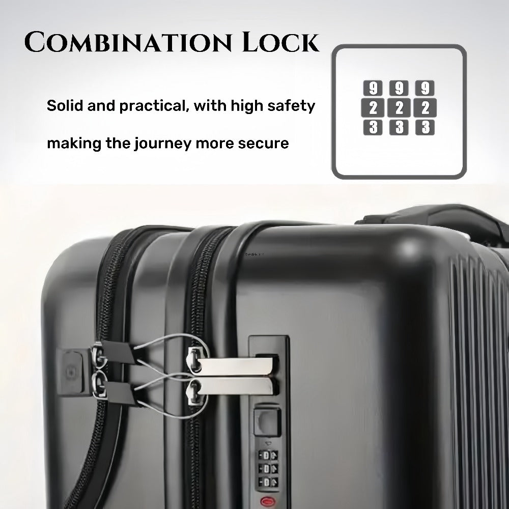 Large Capacity Trolley Case with Front Open Compartment, Functional Travel Suitcase, Luggage with Password Lock And Cup Holder, to Make Your Journey More Convenient And Safe