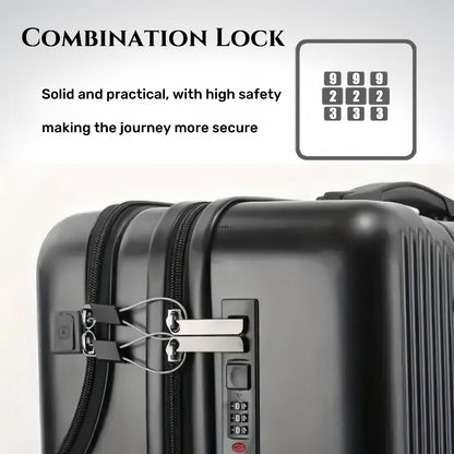 Large Capacity Trolley Case with Front Open Compartment, Functional Travel Suitcase, Luggage with Password Lock And Cup Holder, to Make Your Journey More Convenient And Safe