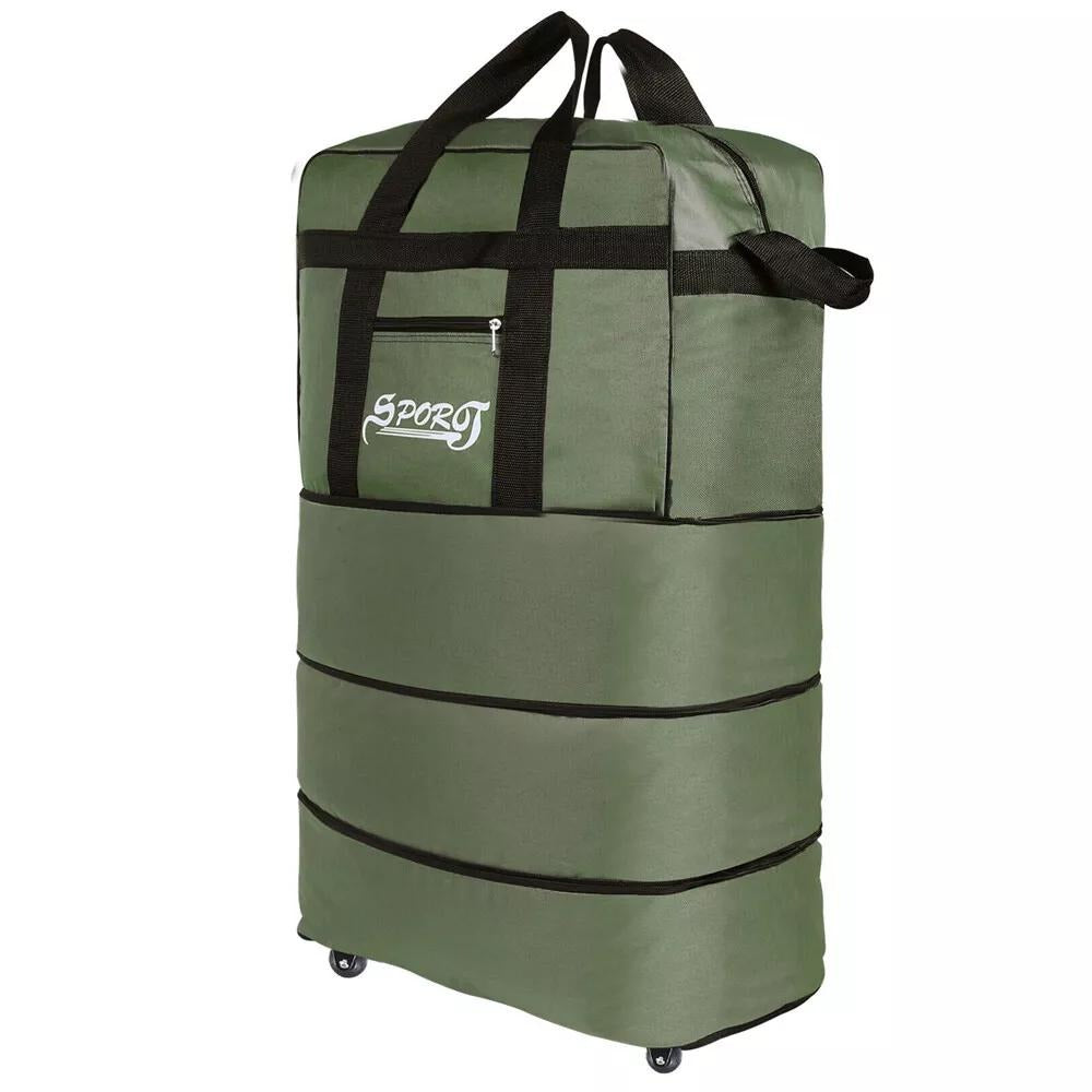 32'' Expandable Rolling Wheeled Duffle Bag Spinner Suitcase Foldable Luggage Expandable Black Blue Green Lattice