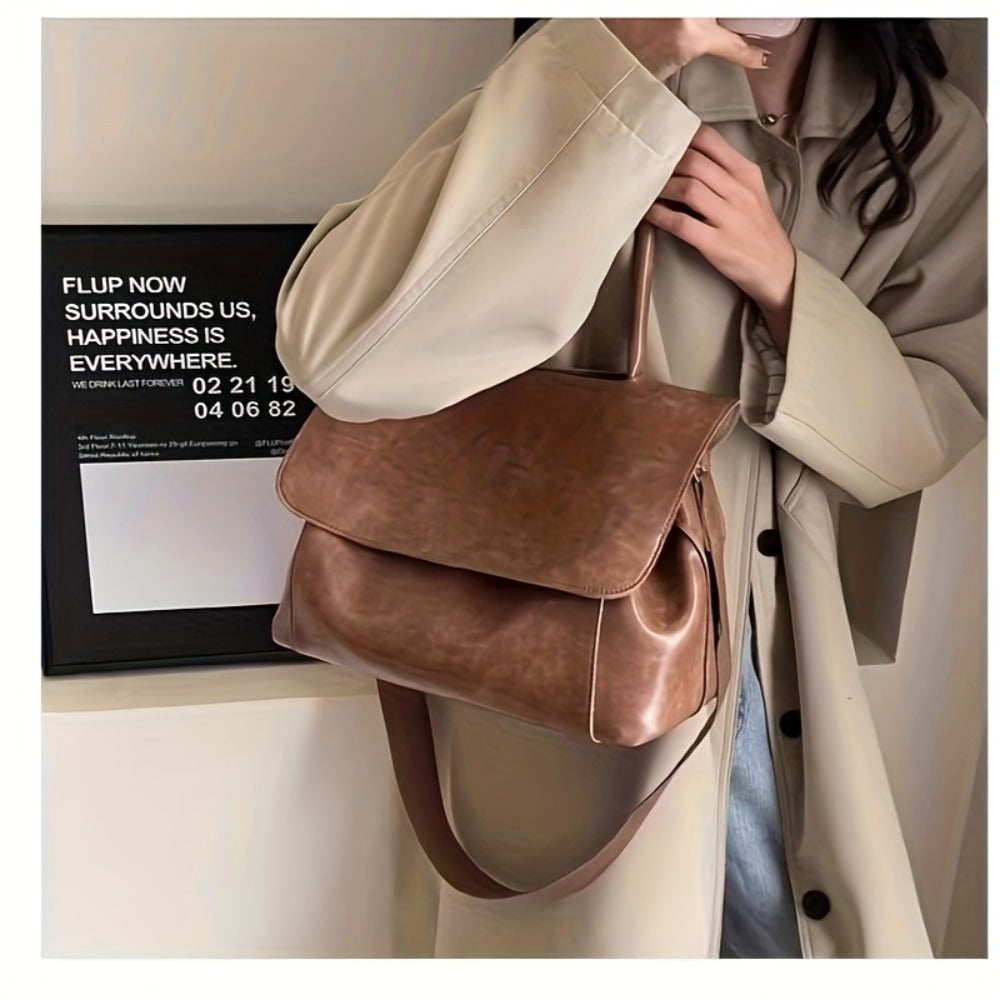 Leather Satchel for Women Handmade Vintage Top Handle Handbag Retro Crossbody Handbags Purse