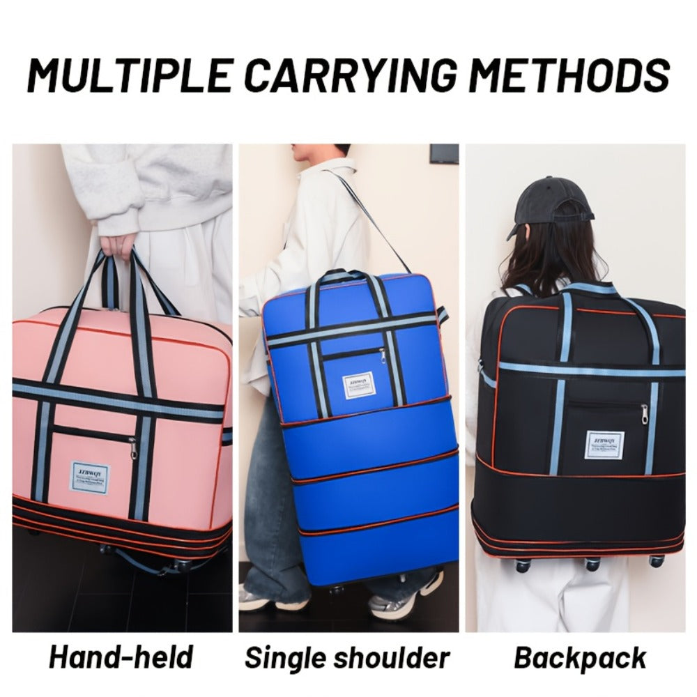 Oversized Expandable Rolling Duffle Bag - Collapsible Checked Luggage for Air Travel And Relocation