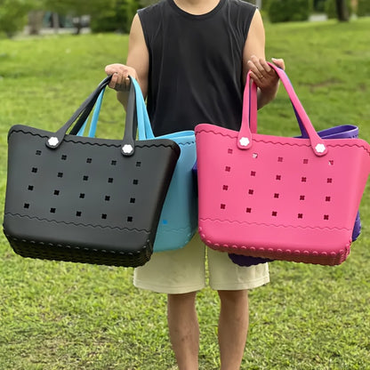 2026 New Large Capacity EVA Beach Bag, Rubber Tote Bag, Travel Bag, Easy To Organize - Easy To Clean, Sturdy And Durable | Perfect For Shopping, Travel, Parties And Outdoor Activities | Great For The Beach, Holiday Trips, And As A Gift For Family