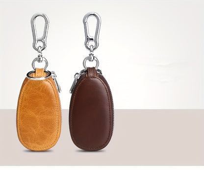 A Multifunctional Double-Layer Car Key Pouch for Men, Featuring a Retro Leather Design, Smart Folding Key Protection, And a Stylish Business Wallet