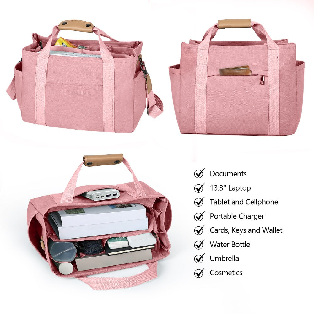 2PCS Sets Canva tote bag with Makeup Bags for Women, Casual Beach Crossbody Hobo Messenger Handbag Purses Bags for Work Gym Travel Shopping