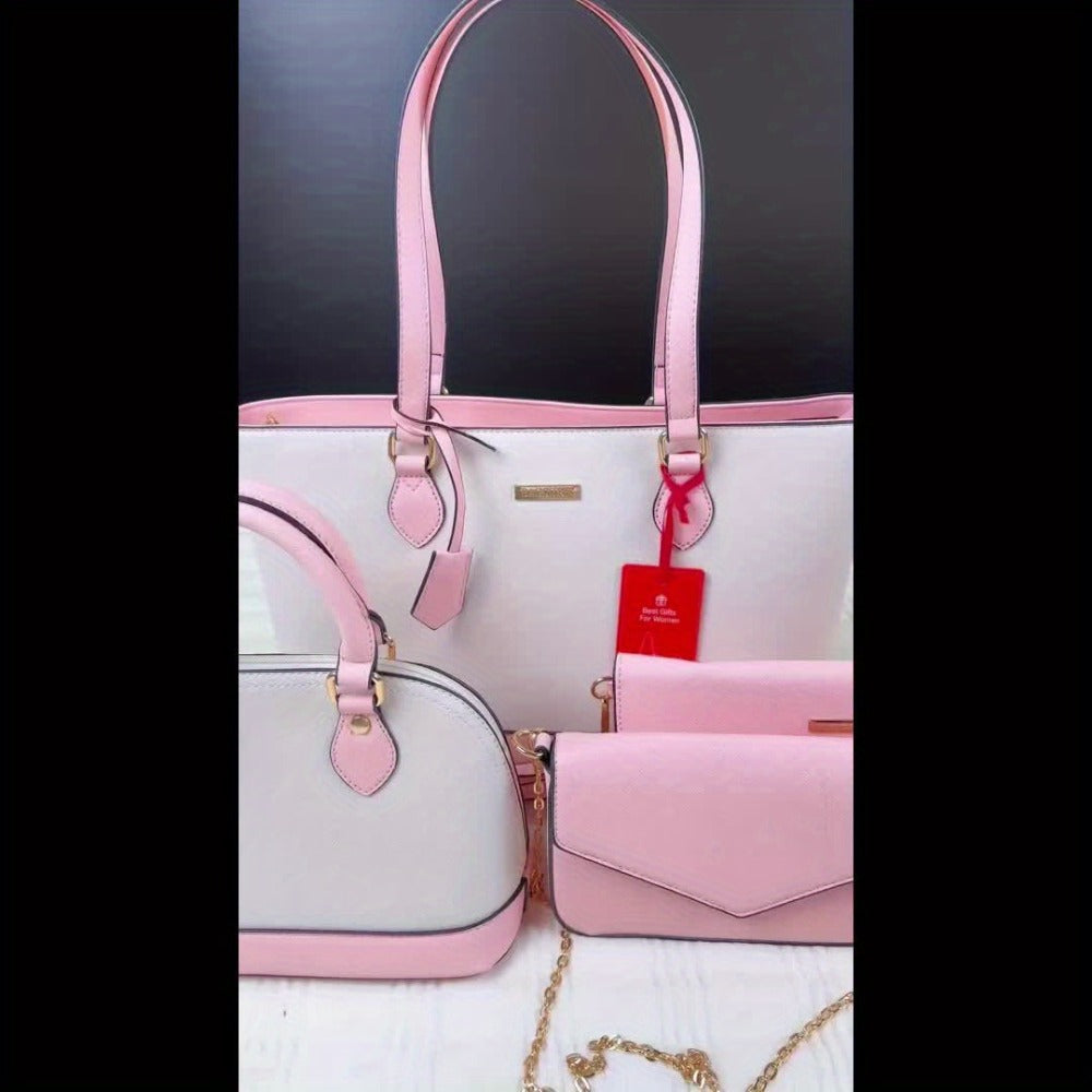 Set of 4 Stylish Handbags for Women, Including Purses, Wallets, Tote Bags, And Crossbody Bags, Perfect As a Valentine'S Day Gift for Ladies And