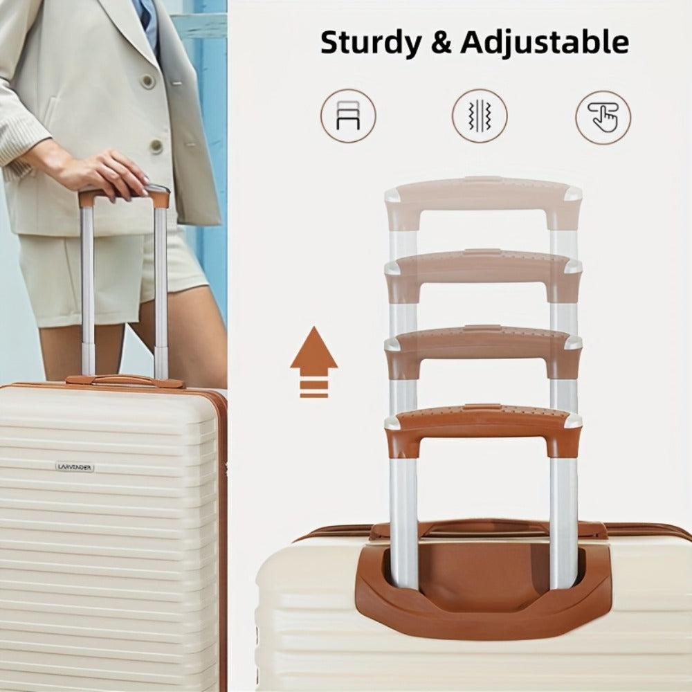 ABS Luggage 6pcs Set, Expandable Luggage Set (limited to 24 Inches&28 Inches), Luggage with Swivel Wheels, Large Capacity Family Travel Hard Shell Luggage, with TSA Lock, Portable, Handbag/18 Inches/20 Inches/24 Inches/28 Inches