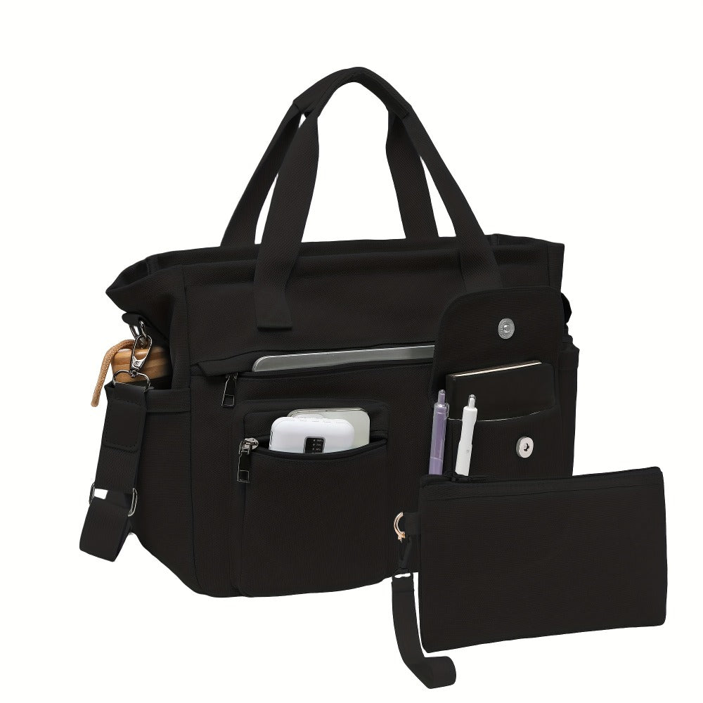 Laptop Bag – 2 Piece, Canvas, Nylon, Adjustable Strap | Bag Vero – detail view 21
