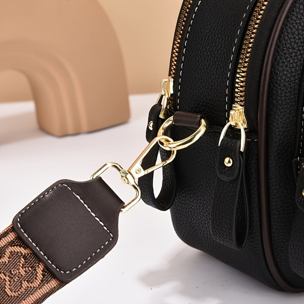 Ladies' Fashionable And Versatile Small Handbag, Multi Pocket Casual Single Shoulder Crossbody Bag, Layered Design with Adjustable Shoulder Straps