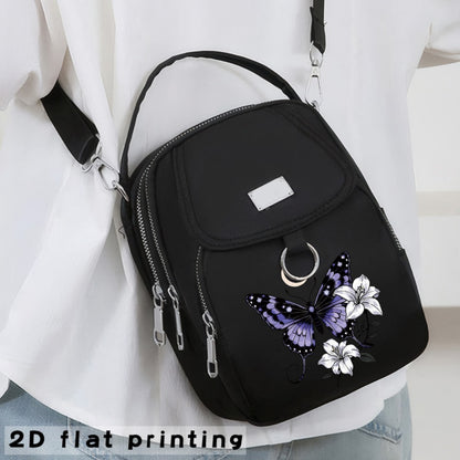 2D Flat Printing 1pc Butterfly Pattern Light Commuter Messenger Bag, Shoulder Messenger Bag, All-match Neutral Bag, Daily Bag, Handbag, Messenger Bag, the Pattern Position Will Be Biased, 2D Flat