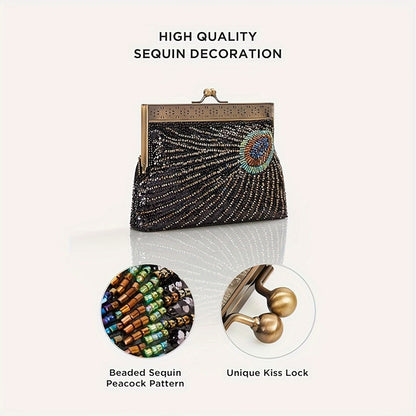 Women's Wallet – 1920s Flapper Peacock Clutch Vintage | Bag Vero – detail view 9