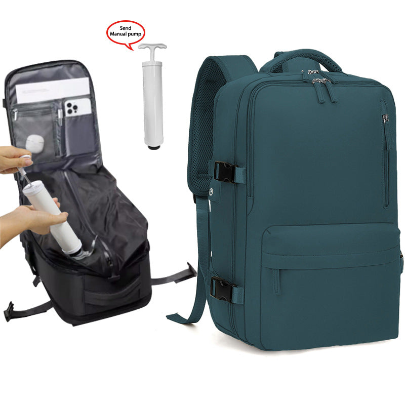 Vacuum Compression Backpack (with Air Pump) Travel Rucksack, Large Capacity and Durable for Business Trips, Hiking and Camping